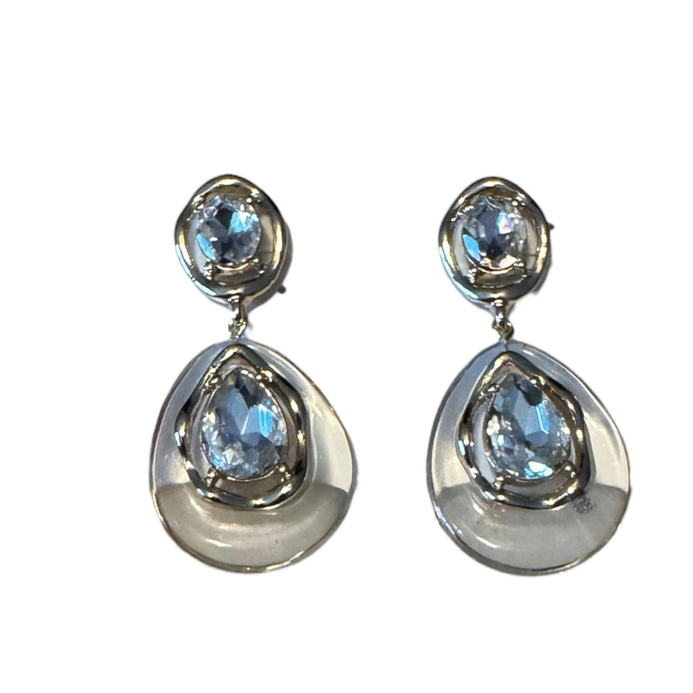 Gemma Layne Elegant Gold Crystal Teardrop Earrings, NWT